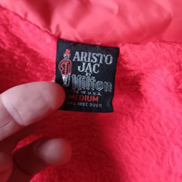 Medium Vintage Puffer Jacket Big Apple Bowling League Big Red Nebraska 1990's - Picture 4 of 6